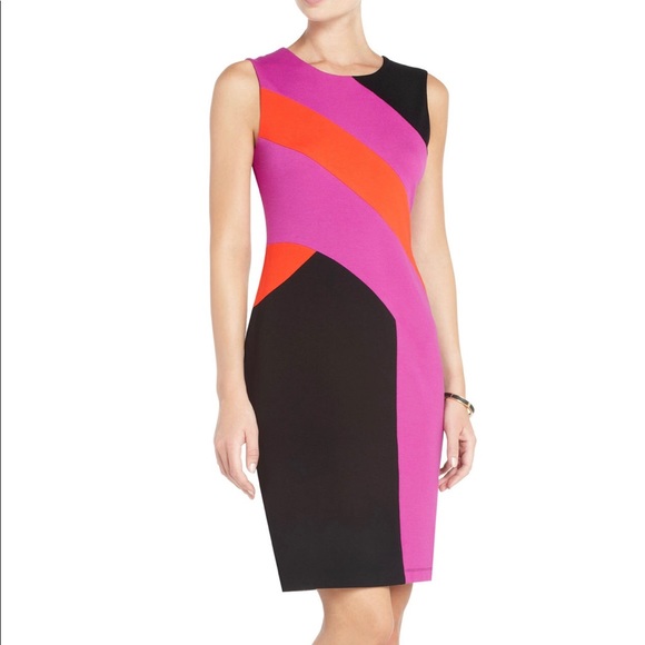 BCBGMaxazria Gladys Color Block Sheath Dress M - Picture 2 of 4